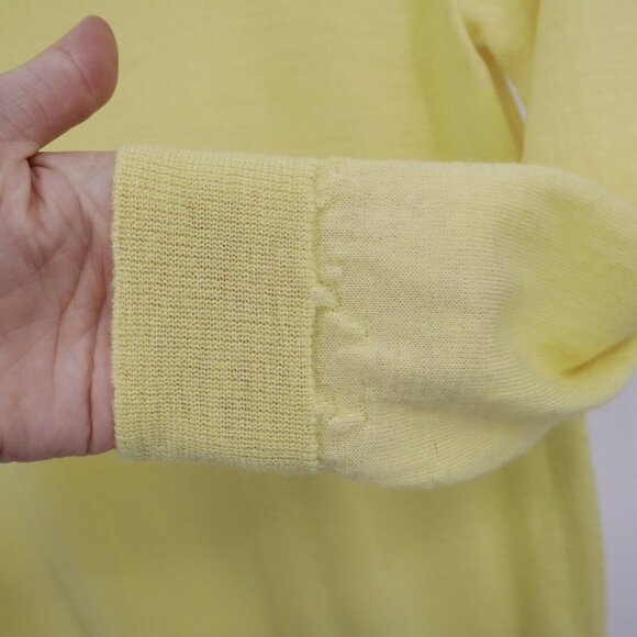 J. Crew‎ Merino Wool Sweater Womens PS Yellow Elevated Basic Preppy Academia - Picture 6 of 16